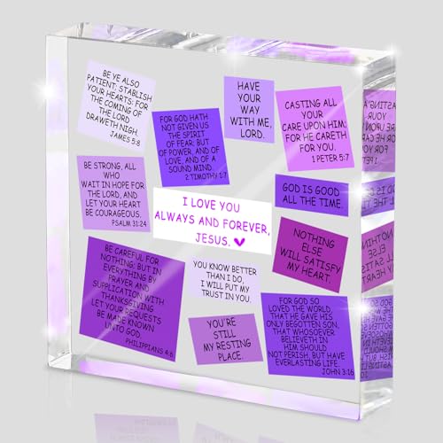 Purple Inspirational Bible Verse Quotes Decor, Mental Health Gift for School Counseling Teacher Office, Positivity Recovery Self Care Encourage Gifts for Women, Christian Dorm Living Room Bedroom Sign - style: JESUSzi