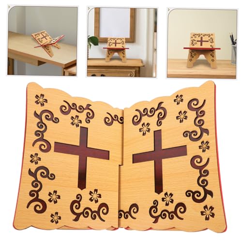 Cabilock Elegant Quran Book Stand Artistic Carvings Decorative Reading Rack for Daily Use and Religious Celebrations for Muslim