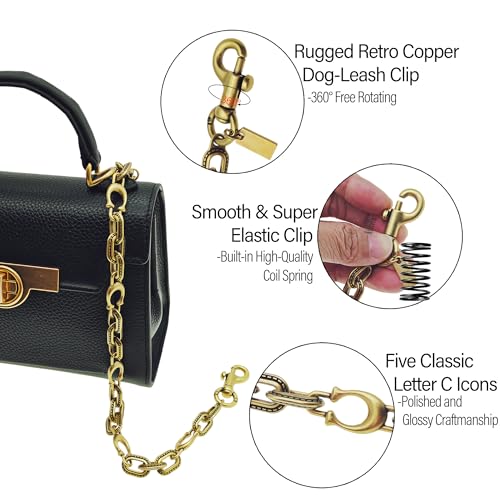 Bag Chain Charm for Handbag Totes, Gold Purse Charm Chain, Decorative Motif Chain Bag Charm Supplies, Purse Extender Chain & Keychain Charm