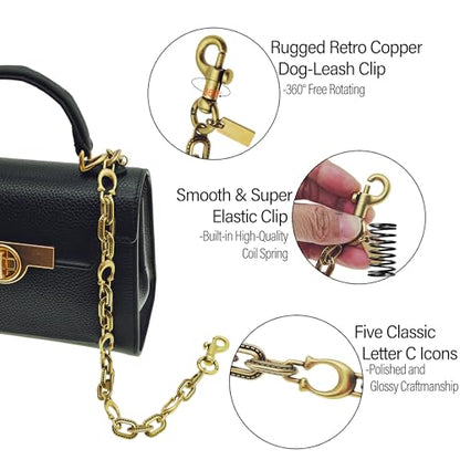 Bag Chain Charm for Handbag Totes, Gold Purse Charm Chain, Decorative Motif Chain Bag Charm Supplies, Purse Extender Chain & Keychain Charm
