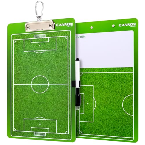 Cannon Sports Dry Erase Coaches Board with Marker - Double-Sided Dry Erase Coaching Board for Baseball, Basketball, Football, Soccer, and Hockey - Perfect for Practices and Games (Soccer) - style: Soccer