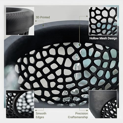 Floating Feeding Ring 2 Pack Cost Effective Combo Fry Hideout Set | Mesh plastic tank ornaments fit nano shrimp habitat to stop food waste. Black 3.93x2.21" & white 2.75x1.57" cave