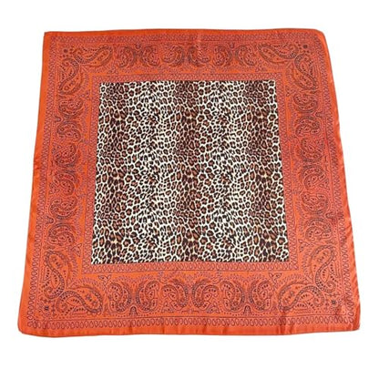 XL 43 Inch Extra Large Square Scarf Fashion Scarves Silk Feeling Hair Scarf Wrapping Scarfs Night Sleeping Headscarf - color: Ba1034