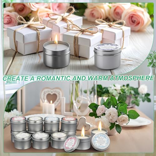 Nuanchu 24 Pack Wedding Favor for Guest Wedding Scented Candles Gift Set 2oz Eid Mubarak Candle for Her Him Natural Soy Wax Jar Long Lasting Aromatherapy Gift Bulk for Bridal Shower Rustic Party Favor - style: Romantic Style