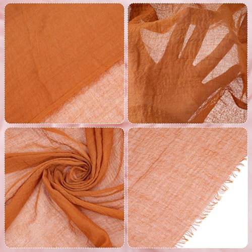 Nydotd Women Summer Cotton Linen Scarf Crinkle Long Beach Shawl Wrap hijab with Fringe - color: Caramel