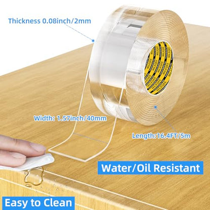 Clear Edge Protector Strip,1 Pack x 1.57in x16.4FT | Sharp Edge Wrap Cover Tape, Self Adhesive Protective Bumper Guards for Cabinet Door Desk Bed Furniture Waterproof - size: 1 Pack x 1.57in x16.4FT