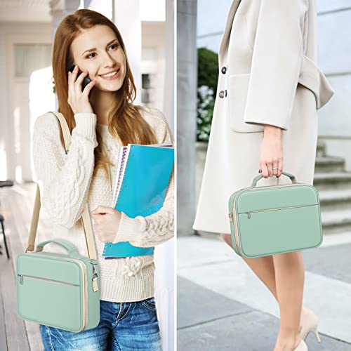 FINPAC Large Bible Cover w/Shoulder Strap, Carrying Book Case Church Bag Bible Protective w/Pen Slots and Zippered Pocket, Gift for Women Lady, Light Green - color: Light Green