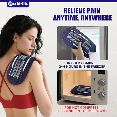 World-Bio Ice Pack for Injuries Reusable, Soft Ice Packs with Adjustable Straps for Muscle Pain, Swelling, Multifunctional Hot and Cold Compress for Knee, Shoulder, Arm, Leg,Back,Head,Ankle - size: 3 Count 9.8" x 5.1"
