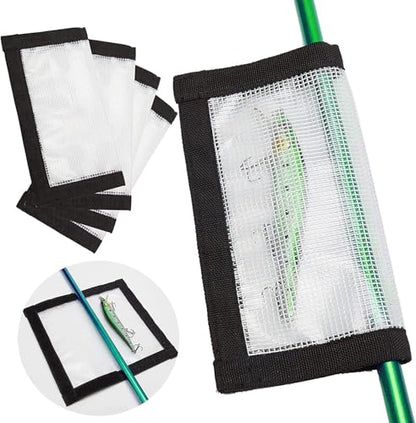 2-8 Pack Fishing Lure Wraps, Resistant Clear PVC Lure Covers for Rod Fabric Hook Protectors - color: 2 Pack