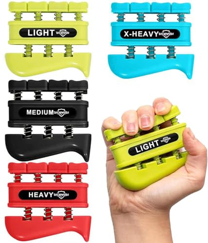 DICYWUDI Grip Strength Trainer, Finger Strength Trainer for Grip Strength Training for Fingers, Wrists, and Hands for Home, Office, Gym, Climbing, Athletes, Musicians, and Therapy - color: Yellow/Black/Red/Blue