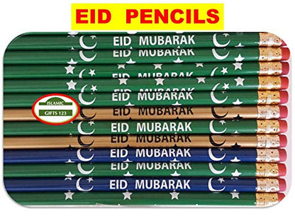 Eid Mubarak Pencils Eid Pencils Eid Ramadan Favors (100) Eid Customized Party Favors Decoration Arabic Novelty Muslim Gifts Wholesale (EID MUBARAK) - style: EID MUBARAK