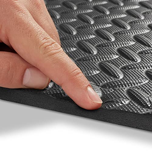 Philosophy Gym Pack of 36 Exercise Flooring Mats - 12 x 12 Inch Foam Rubber Interlocking Puzzle Floor Tiles - Black - color: 36 Sq Ft, 1/2" Thick - Black