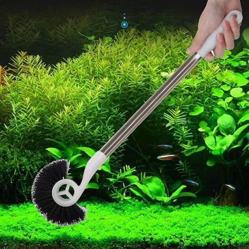 Fish Tank Cleaning Brush Long Handle 55cm, Aquarium Algae Scraper for Glass Tanks and Acrylic Aquariums, Fish Tank Cleaning Tools Glass Cleaner with Spiral Brush Head