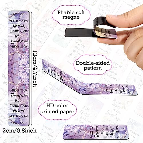 Chinco 30 Pcs Magnetic Bookmarks Christian Bookmarks Bulk Bible Verse Inspirational Scripture Page Clips for Women, Childrens, Kids, Teachers, Mothers Day, Church Supplies, School Gifts (Floral) - style: Floral