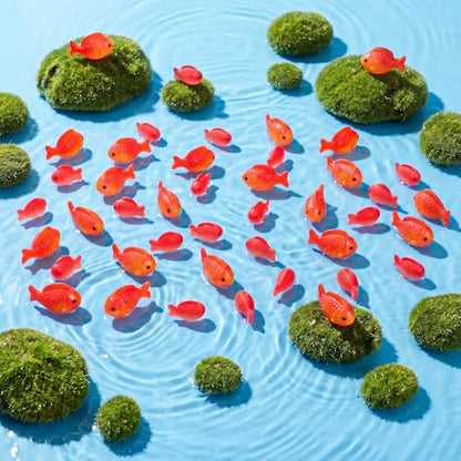 40pcs Plastic Fish Little Mini Fish Bulk Realistic Fake Fishes Party Favors | Miniature Small Fake Fishes Figurines Aquarium Decorations for Under Sea Mermaid Pool Vase Fillers Crafts