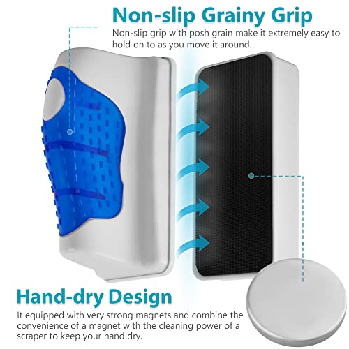Magnetic Aquarium Fish Tank Glass Algae Scrapers Glass Cleaner Scrubber Clean [Blades Attachment, Floating, Scratch-Free, Non-Slip, Magnetizing] XL - color: Dark Blue