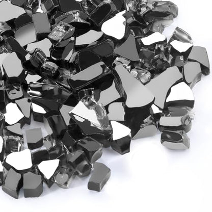 Fire Glass 20lbs, 1/2 Inch Black Reflective Fire Pit Rocks | Glass Rocks for Fire Pit Table, Fireplace Rocks, High Luster and Heat Resisitant - color: Black, 1/2 Inch, size: 20 Pounds