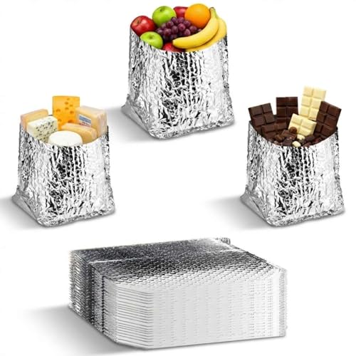 6" x 6" x 6" Standard Insulated Box Liners, 25 Pack Foil Thermal Shipping Bag for Cold Food Delivery - size: 6" x 6" x 6"