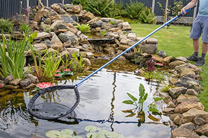 Heavy Duty 24 Inch Diameter Koi Pond Fish Pan Net System | Telescopic Pole, Round Koi Pan Net System, Telescoping Handle, For Koi Pond Professionals