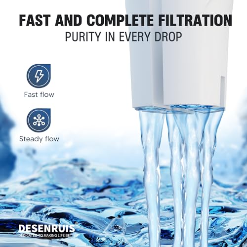 Water Filter Replacement Compatible with Brita Water Pitcher and Dispensers | Fit for Classic 35557, OB03, Mavea 107007, Reduce Chlorine and Bad Taste, BPA free, Pack of 3, By DESENRUIS