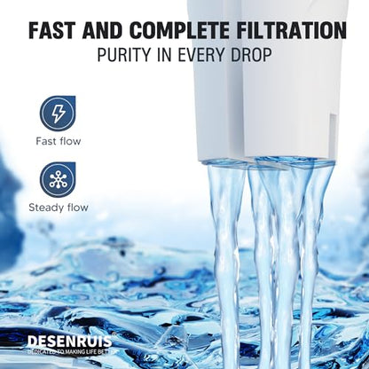 Water Filter Replacement Compatible with Brita Water Pitcher and Dispensers | Fit for Classic 35557, OB03, Mavea 107007, Reduce Chlorine and Bad Taste, BPA free, Pack of 3, By DESENRUIS