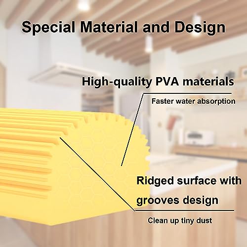 6-Pack Damp Clean Duster Sponge,Magic Sponge Eraser for Housekeeping,Reusable Cleaning Sponge for Blinds,Vents,Mirrors,Glass, Baseboards,Window Track Grooves and Railings (Yellow) - color: Yellow