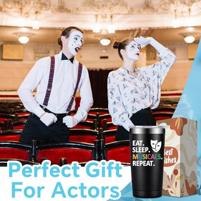 Fufandi Theater Gifts, Broadway Musical Gift - World Theatre Day, Birthday, Chistmas Gifts for Theaters Lovers Actors Music Teacher - Tumbler Cup 20oz - color: Theater Black