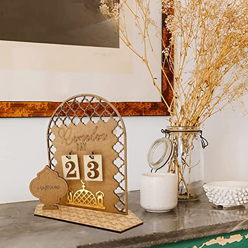 Wooden Ramadan Calendar Decorations - Wooden Countdown Calendars Decorations 30 Days Eid Mubarak,style 1