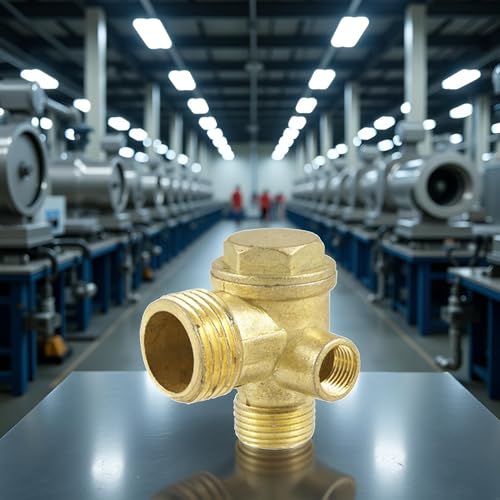 Gold Female Thread Check Valve 3-Port Brass Male Threaded Air Compressor Check Valve Central Pneumatic Air Compressor Accessories Air Compressor Replacement Parts，Valves，Check Valves