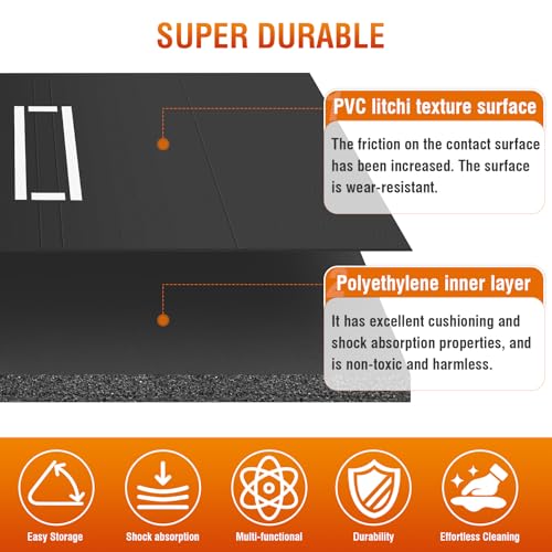 Wrestling Mats for Home, 10x10 Jiu Jitsu Mats with Rollable Design, Waterproof Pvc Gymnastics Mat with 3cm Foam Protection for Tumbling Yoga Bjj Mma Grappling Judo Boxing Martial Art - color: Black