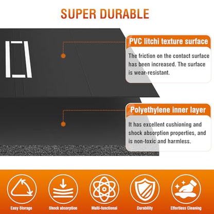 Wrestling Mats for Home, 10x10 Jiu Jitsu Mats with Rollable Design, Waterproof Pvc Gymnastics Mat with 3cm Foam Protection for Tumbling Yoga Bjj Mma Grappling Judo Boxing Martial Art - color: Black