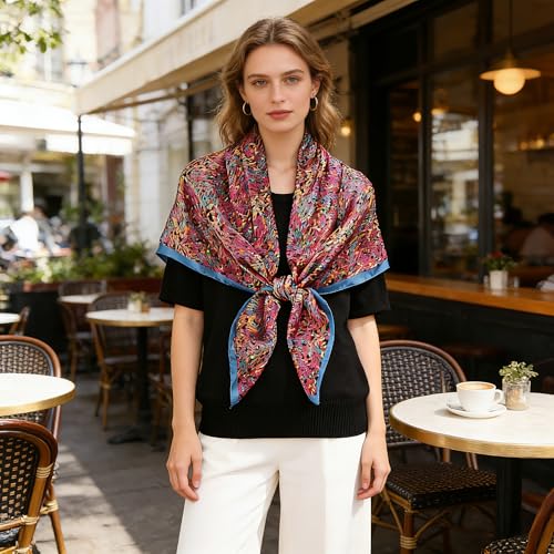43" Large Square Scarf Fashion Scarves Hair Wrapping Scarfs Night Sleeping Headscarf for Women B07 - color: B078