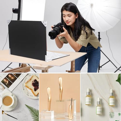 Yoocheese Photo Backdrop for Product Photography: 16.5X11.7 Double-Sided Paper with Shadow Board Props for Food,Small Item Photos - Content Creator,E-Commerce Seller Background Kit.(7pcs/14pattern) - color: Plain
