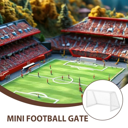TOYANDONA Miniature Soccer Goal for Dollhouse Convenient Portable Sports Equipment Motor Skills Realistic Design for Indoor Play and Fish Tank Games