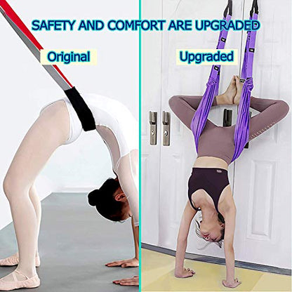 Yoga Fitness Stretching Strap, Adjustable Leg Stretcher Back Bend Assist Trainer, Improve Leg Waist Back Flexibility Home Gym Equipment for Rehab Pilates Ballet Cheerleading Splits Gymnastics - color: Blue