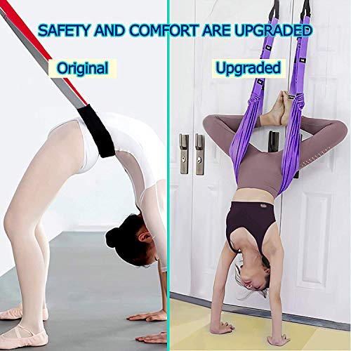 Yoga Fitness Stretching Strap, Adjustable Leg Stretcher Back Bend Assist Trainer, Improve Leg Waist Back Flexibility Home Gym Equipment for Rehab Pilates Ballet Cheerleading Splits Gymnastics - color: pink