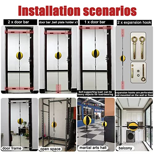 Doorway Punching Bags Wall Mount Boxing Bag Kit, Solid Reflex Bag, Speed Bag Hanging Boxing Equipment for Home Gym 32in Adjustable Cords, Stress Relief Exercise Equipment Boxing Striking