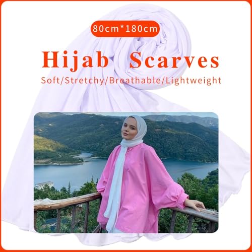 Nonbongoy Head Wraps for Black Women 71"x32" Long Soft Jersey Hijab Turban - color: 1- White Headwrap
