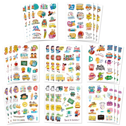 Back to School Stickers Decorations - 369 PCS First Day of School Sticker, Self-Adhesive Welcome Back to Schools Sticker Label Decal for Teacher Rewards for Back to Schools Classroom Gifts - color: Colorful Back to School