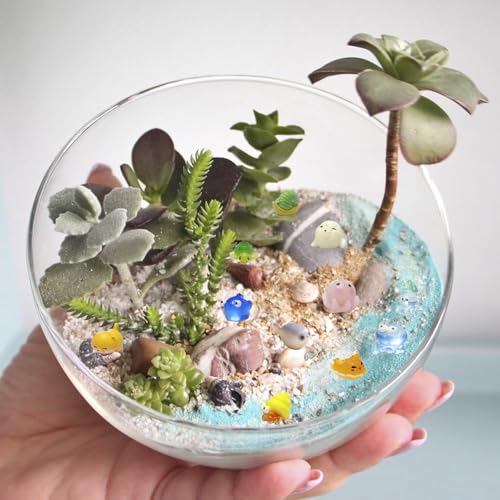 55pcs Mini Ocean Resin Animals Plastic Animals Marine Miniature Aquarium Ornaments Decorations for DIY Fish Tank Potted Micro Fairy Garden Dollhouse (56PCS Marine Animal Set) - style: 55PCS Marine Animal Set
