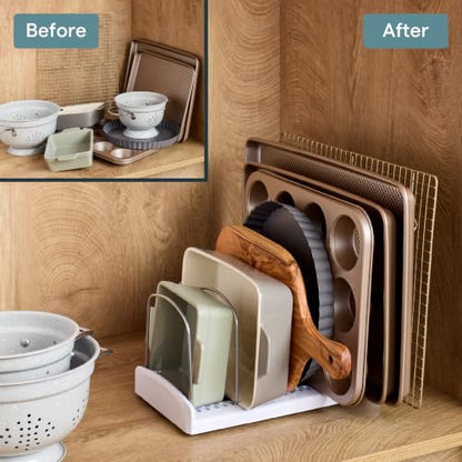 YouCopia StoreMore Bakeware Rack, Adjustable Dividers, Baking Pan Organizer - size: Bakeware Rack Premium