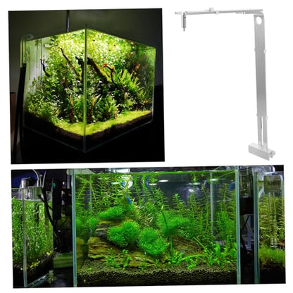 VANZACK Aquarium Light Holder Stand Metal Lamp Rack Support for Fish Tank Lighting Brushed Finish Easy Installation Compatible