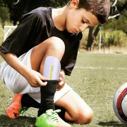 Soccer Shin Guards for Youth Adults, Protective Soccer Equipment for Football, Lightweight Reinforced Shin Guards - color: White
