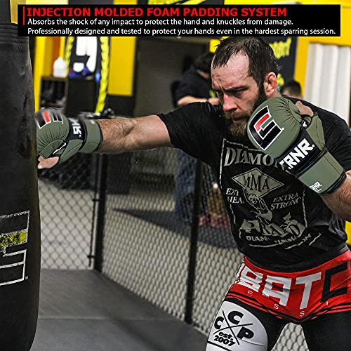 Combat Corner - MMA Spar Gloves for Men and Women - Kickboxing, MMA, Muay Thai Sparring Training Gloves | OD Green - size: Large-X-Large