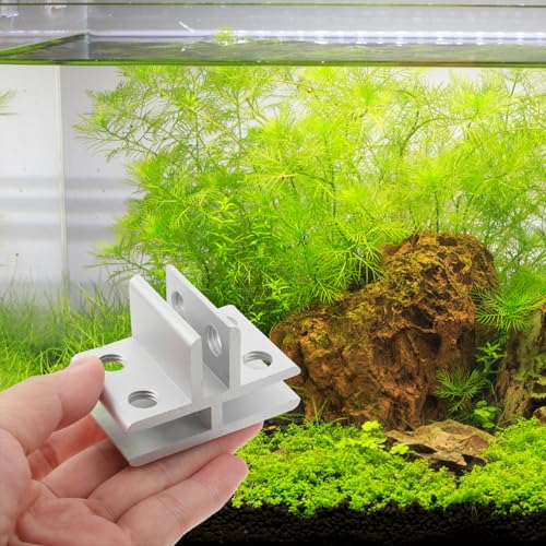 Ciieeo Glass Clamp T-Type Bracket Metallic Holder Clip for 5-8mm Glass Aquarium Fish Tank Shelf Support Terrarium Screen Cover Clamps