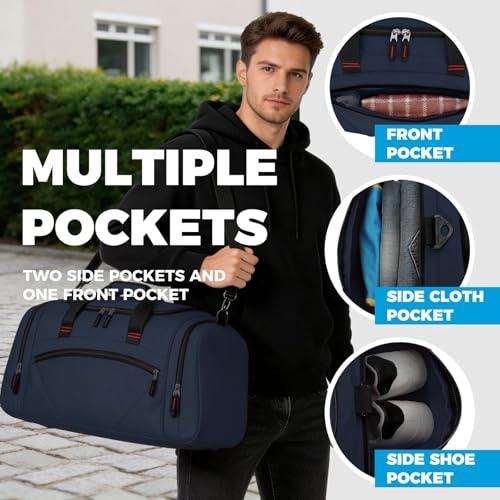 Uarition Mens Gym Bag, 55L Large Sports Duffle Bags, Workout Bags Lightweight, Navy Blue - color: Navy Blue