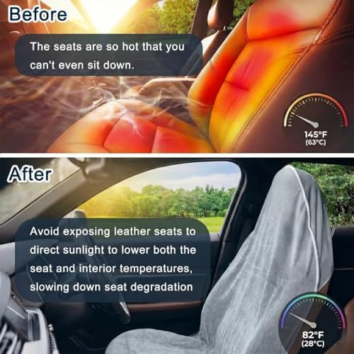 Car Seat Towel Cover, 2pcs Universal Front Seat Protector for Cars, SUVs and Trucks, Sweat Towel Car Seat Cover for Gym, Yoga, Swimming, Pets and Family Travel, Light Gray - color: Light-gray