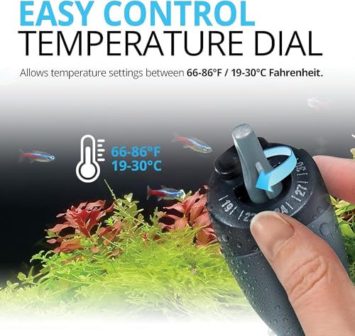 Fluval M 200-Watt Submersible Aquarium Heater – High-Performance, Compact Heating with Mirror Technology for Fresh & Saltwater Tanks - size: M200