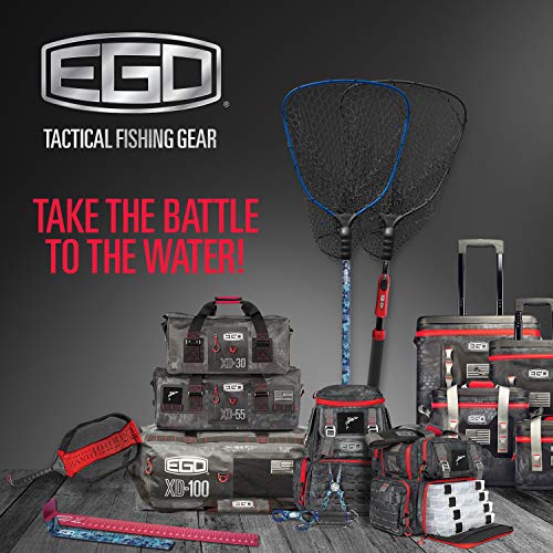 EGO S2 Slider Fishing Net Handle | Adjustable Extension Handle, Minimal Water Drag Design, Ergonomic Foam Grip for Landing Nets - size: 29" to 60" Handle, 19” x 21” Hoop, style: Nylon Mesh