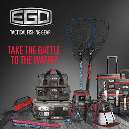 EGO S2 Slider Fishing Net Handle | Adjustable Extension Handle, Minimal Water Drag Design, Ergonomic Foam Grip for Landing Nets - size: 29" to 60" Handle, 19” x 21” Hoop, style: Nylon Mesh